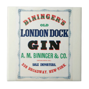 Vintage advertentie voor Bininger's Old London Doc Tegeltje