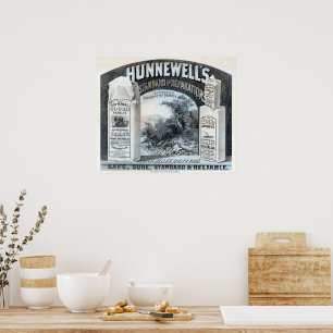 Vintage advertentie voor Hunnewells standaard prep Poster