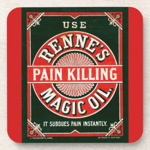 Vintage advertentie voor Renne's Pain Killing Magi Bier Onderzetter