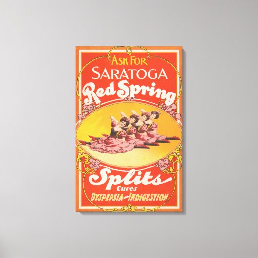Vintage advertentie voor Saratoga Red Spring Split Canvas Afdruk (Voorkant)