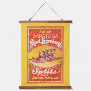 Vintage advertentie voor Saratoga Red Spring Split Hangend Wandkleed