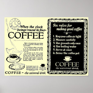 Vintage-advertenties op de koffieblikjes -1921 poster