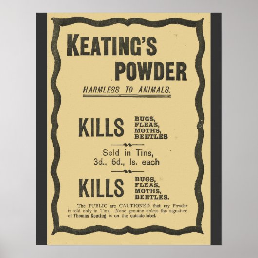 Vintage Adverteren, Keatings poeder Poster (Voorkant)
