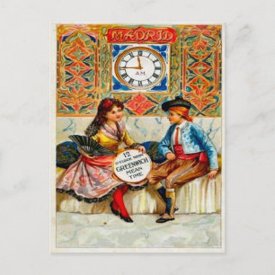 Vintage adverteren, reisposter, Madrid Briefkaart