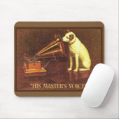 vintage adverteren, zijn meesterstem muismat (Met muis)