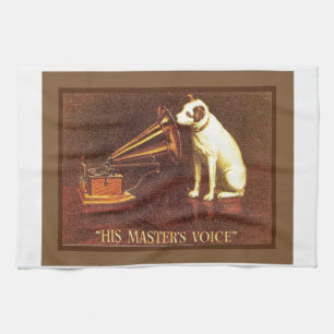 vintage adverteren, zijn meesterstem theedoek