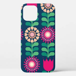 vintage/afbeelding van de achtergrond van de bloem iPhone 12 hoesje
