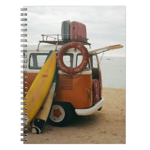 Vintage Afbeelding zomervakantie Notitieboek