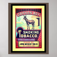 "Vintage, affiche de tabac "Orphan Boy" des années