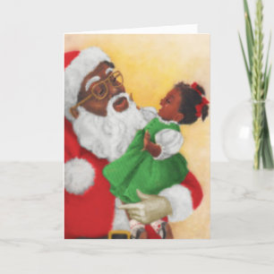 Vintage Afrikaanse Amerikaanse Kerstkaart Feestdagen Kaart