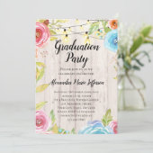 Vintage Afstuderen Rustic String Lights Kaart (Staand voorkant)