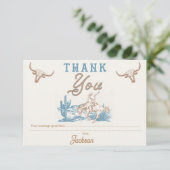 Vintage Agave Blue Green Cowboy Carte de remerciem (Debout devant)