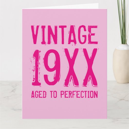 Vintage âge à la perfection surdimensionné carte d (Devant)