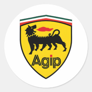 Vintage Agip Logo Coffee Mug with Six-Legged Dog Ronde Sticker