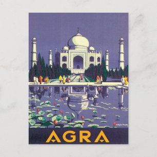 Vintage Agra Taj Mahal India Briefkaart