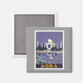Vintage Agra Taj Mahal India Magneet (Voorkant / Achterkant)