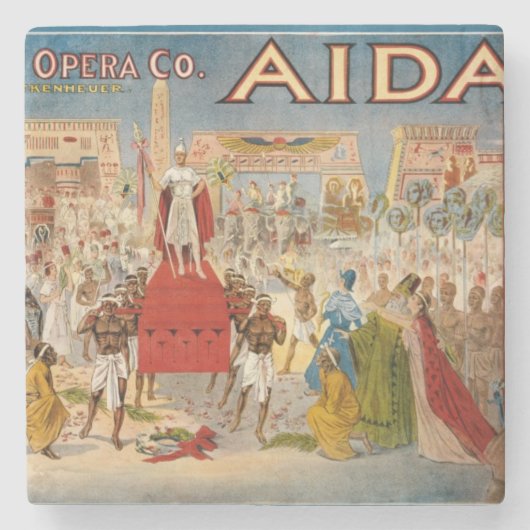 Vintage Aida Opera Poster Stone Onderzetters (Voorkant)