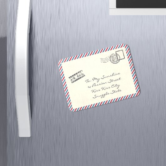 Vintage Air Mail Briefkaart Magneet