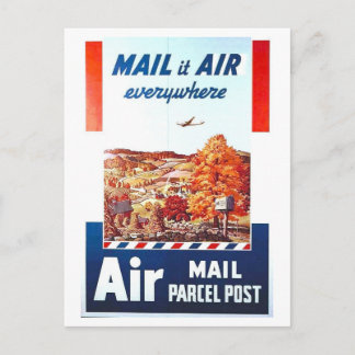 Vintage Air Mail Post Office Advertisement Briefkaart