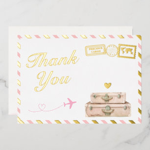 Vintage Airline Baby Girl Douche Carte de remercie