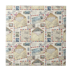 Vintage Airmail Avontuur (2) Tegeltje