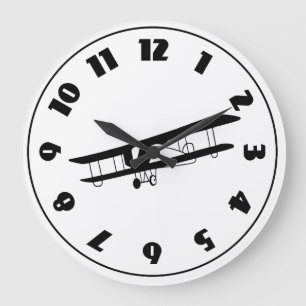 Vintage Airplane Clock Grote Klok