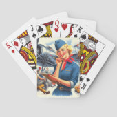 Vintage Airplane Pin-up Pokerkaarten (Achterkant)