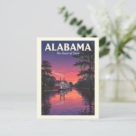 Vintage Alabama Briefkaart (Staand voorkant)