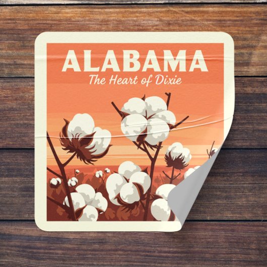 Vintage Alabama Vierkante Sticker
