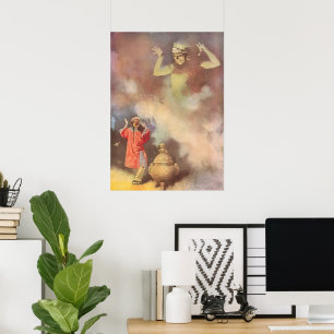 Vintage Aladdin en het genie van de Lamp, Godwin Poster