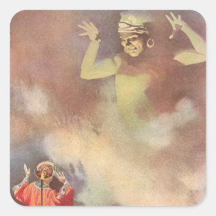 Vintage Aladdin en het genie van de Lamp, Godwin Vierkante Sticker