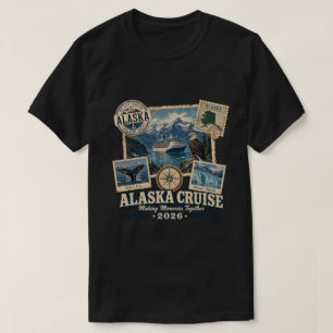 Vintage Alaska-cruise 2026 Gezinsreis-souvenir T-shirt
