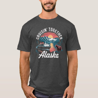 Vintage Alaska-cruiseavontuur Retro Scenische Reis T-shirt
