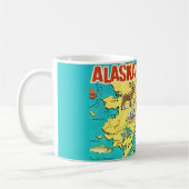 Vintage Alaska Map Postcard Mug (Gauche)