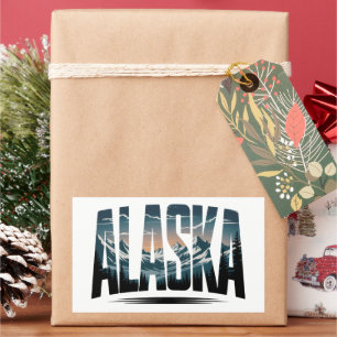 Vintage Alaska Outdoor Avontuur Lettering Rechthoekige Sticker