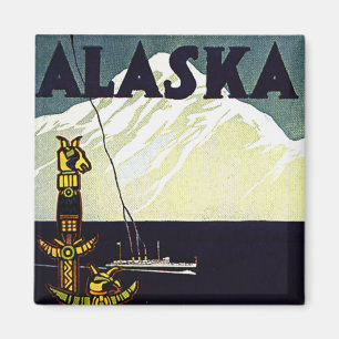 vintage alaska poster magneet