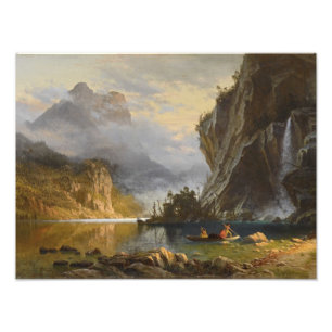 Vintage Albert Bierstadt Indians Spear Vist Foto Afdruk