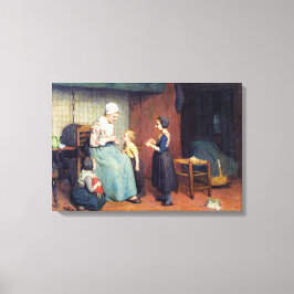 Vintage Albert Neuhuys Garen winden Canvas Afdruk