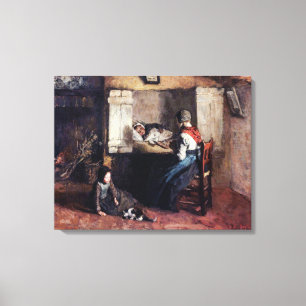 Vintage Albert Neuhuys Het zieke kind Canvas Afdruk