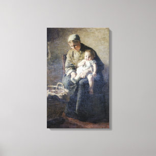 Vintage Albert Neuhuys moeder en kind Canvas Afdruk