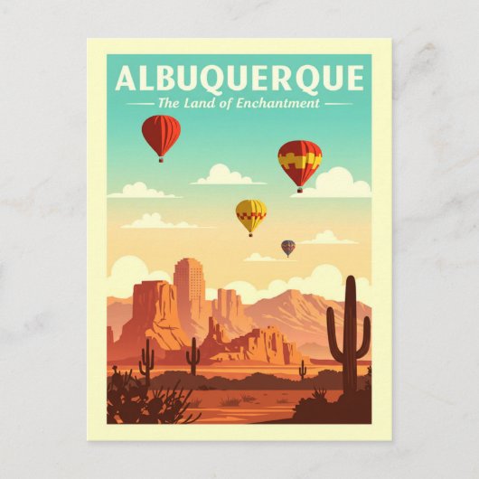 Vintage Albuquerque Briefkaart (Voorkant)