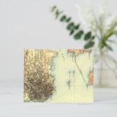 Vintage Alcatraz San Francisco Map Briefkaart (Staand voorkant)