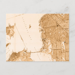 Vintage Alcatraz San Francisco Map Briefkaart