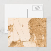 Vintage Alcatraz San Francisco Map Briefkaart (Voorkant / Achterkant)