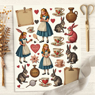 Vintage Alice Fussy Cut Schrapboek Papier