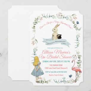 Vintage Alice in Wonderland Bruidsdiner Kaart
