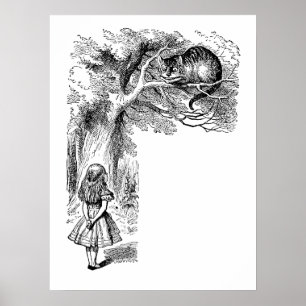 Vintage Alice in Wonderland, Cheshire Kat Poster