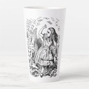 Vintage Alice in Wonderland, Speelkaarten Vliegen Latte Mok