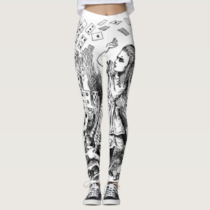 Vintage Alice in Wonderland, Speelkaarten Vliegen Leggings