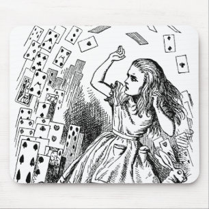 Vintage Alice in Wonderland, Speelkaarten Vliegen Muismat